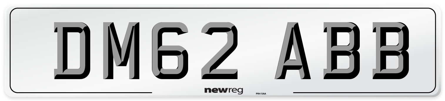 DM62 ABB Number Plate from New Reg